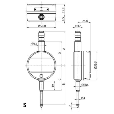 SYLVAC Digital Måleur S_DIAL WORK BASIC 50 x 0,01 mm IP51 (805.1601)